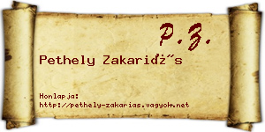 Pethely Zakariás névjegykártya